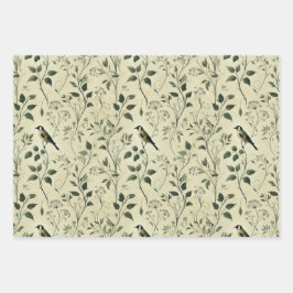 Vintage Vogel- und Botanische Wraps und Dekoupage Geschenkpapier Set