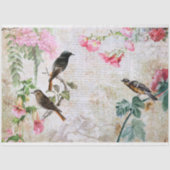 Vintage Vögel und florale Ephemera Seidenpapier (Vorderseite)