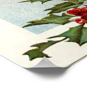 Vintage Vögel und Holly Poster (Ecke)