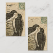 Vintage Vögel und Nest Visitenkarte (Vorne/Hinten)