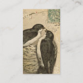 Vintage Vögel und Nest Visitenkarte (Rückseite)