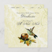 Vintage Vogel- und Nestbewegungen Ankündigung (Vorne/Hinten)