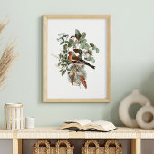 Vintage-Vogel- und Pilz-Botanik Poster