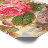 Vintage Vogel- und Rosenrosen Poster (Ecke)