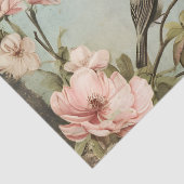 Vintage Vögel und Schmetterlinge Kirschblütenbaum Seidenpapier (Detail)