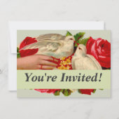 Vintage Vögel Viktorianische Liebe Taube Klassisch Einladung (Vorderseite)