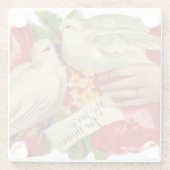 Vintage Vögel Viktorianische Liebe Taube Klassisch Glasuntersetzer (Rückseite)