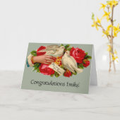 Vintage Vögel Viktorianische Liebe Taube Klassisch Karte (Gelbe Blume)