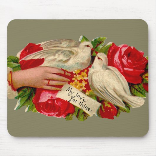 Vintage Vögel Viktorianische Liebe Taube Klassisch Mousepad (Vorne)