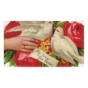 Vintage Vögel viktorianische Liebe Taube Klassisch Namenschild