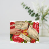 Vintage Vögel Viktorianische Liebe Taube Klassisch Postkarte (Stehend Vorderseite)