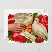 Vintage Vögel Viktorianische Liebe Taube Klassisch Postkarte (Vorne/Hinten)