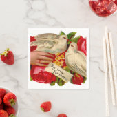 Vintage Vögel Viktorianische Liebe Taube Klassisch Serviette (Beispiel)