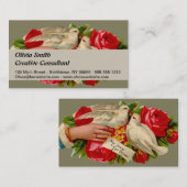 Vintage Vögel Viktorianische Liebe Taube Klassisch Visitenkarte (Vorne/Hinten)