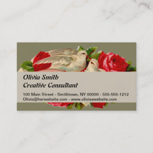 Vintage Vögel Viktorianische Liebe Taube Klassisch Visitenkarte