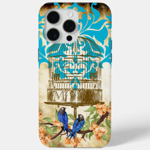 Vintage Vögel Vogelkäfig Kirschblüten Damast Case-Mate iPhone Hülle