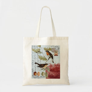 Vintage-Vögel von einem Schlag...Tasche Tragetasche