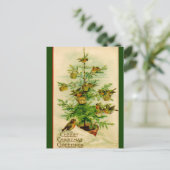 Vintage Vögel Weihnachtsgrüße Gruß Postkarte (Stehend Vorderseite)