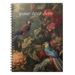 Vintage Vogelarten der botanischen Szene Notizblock