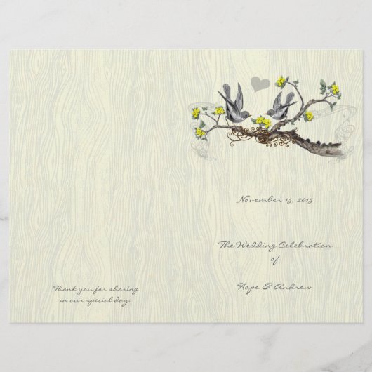 Vintage Vogelarten Gelb- und Graukornprogramme (Vorderseite)