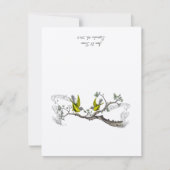 Vintage Vogelarten Gelbe und Graue Platzkarten (Vorderseite)