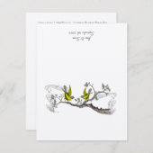 Vintage Vogelarten Gelbe und Graue Platzkarten (Vorne/Hinten)