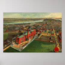 Vintage Vogelaugen Blick auf Boston Circa 1902