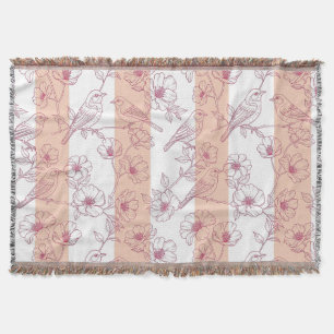 Vintage-Vogelblüten-Toile-Streifen (8) Decke