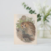 Vintage Vogelbrille Postkarte (Stehend Vorderseite)