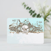 Vintage Vogelbronze-Scroll-Hochzeit RSVP Karte (Stehend Vorderseite)