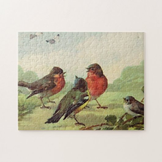 Vintage Vogeldarstellung Kunst Puzzle (Horizontal)