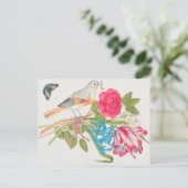 Vintage Vogeldarstellung Postkarte (Stehend Vorderseite)