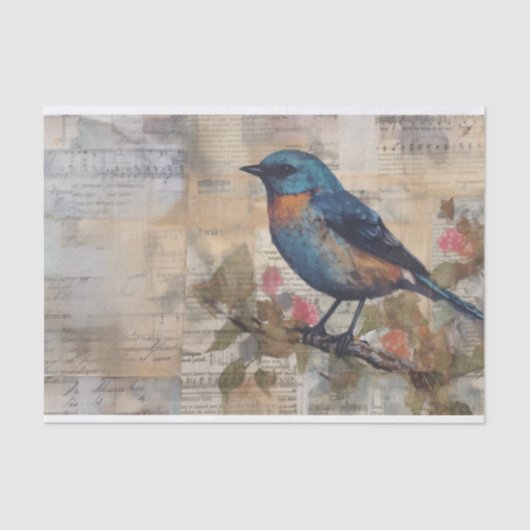 Vintage Vogeldecoupion Seidenpapier (Vorderseite)