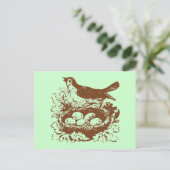 Vintage Vogeleier & Nest Postkarte (Stehend Vorderseite)