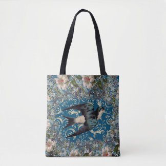 Vintage Vogelflora Tasche