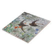 Vintage Vogelflüge Fliese (Seite)