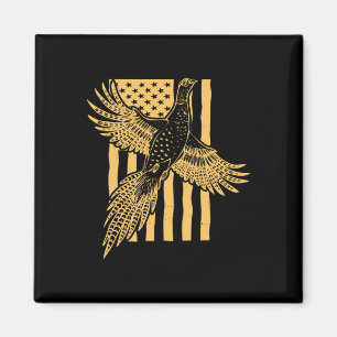 Vintage Vogeljagd unter amerikanischer Flagge Magnet