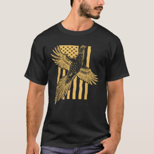Vintage Vogeljagd unter amerikanischer Flagge T-Shirt
