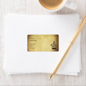 Vintage Vogelkäfig-Briefmarke. Adressaufkleber (Insitu)