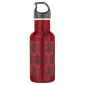Vintage Vogelkäfige auf Personalisiertem Rot Edelstahlflasche (Rückseite)