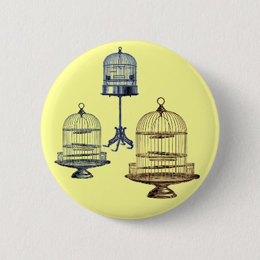 Vintage Vogelkäfige Button (Vorderseite)