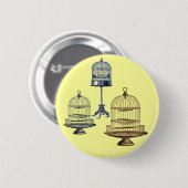 Vintage Vogelkäfige Button (Vorne & Hinten)