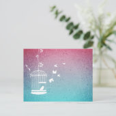 Vintage Vogelkäfige und Vögel Postkarte (Stehend Vorderseite)