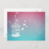 Vintage Vogelkäfige und Vögel Postkarte (Vorne/Hinten)