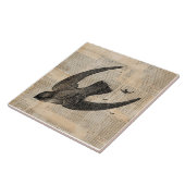 Vintage Vogelkunst Fliese (Seite)