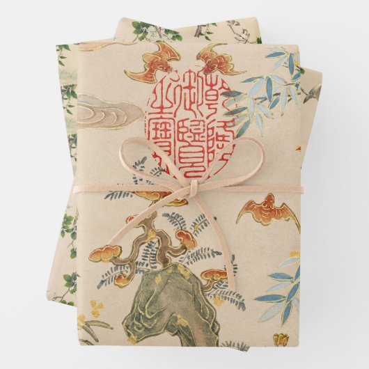 Vintage Vogelkunst Geschenkpapier Set (Beispiel)