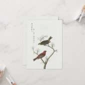Vintage Vogelkunst im japanischen Stil Karte (Vorderseite/Rückseite Beispiel)