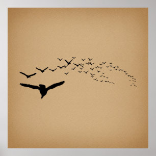 Vintage Vogelkunst Poster