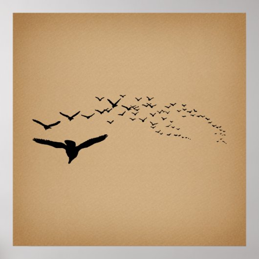 Vintage Vogelkunst Poster (Vorne)