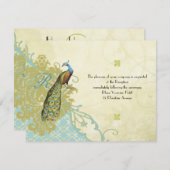Vintage Vogellager-Endive-Damaskus-Empfang-Karte Einladung (Vorne/Hinten)